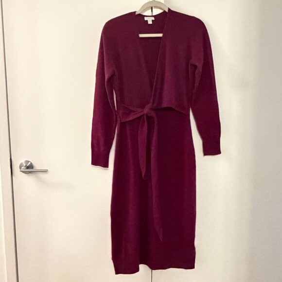 NEW Garnet Hill Cashmere Wrap Dress Size Small - Picture 2 of 2